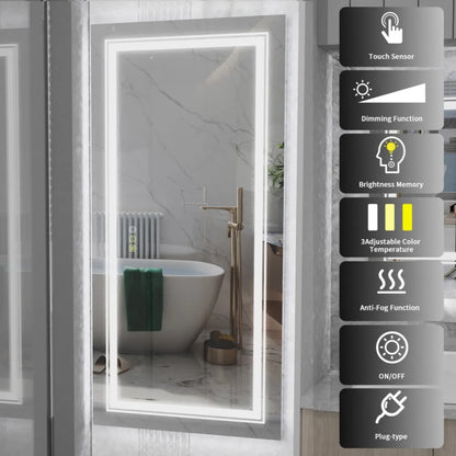 Large Illuminate Mirror Bathroom Double Sink Anti Fog