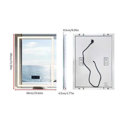 Illuminated Bluetooth Bathroom Mirror Rectangle Anti-fog LED