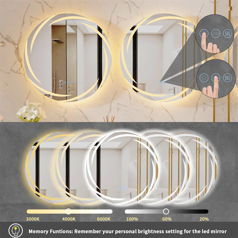 Circle Illuminated Bathroom LED Mirror