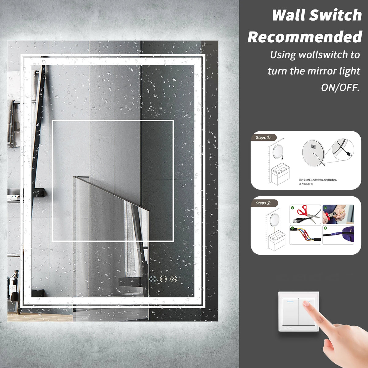 LED Mirror Bathroom Anti Fog