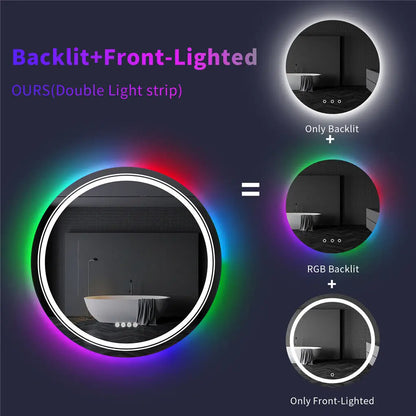 RGB Bathroom Mirror with LED Lights Anti Fog