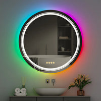 RGB Bathroom Mirror with LED Lights Anti Fog