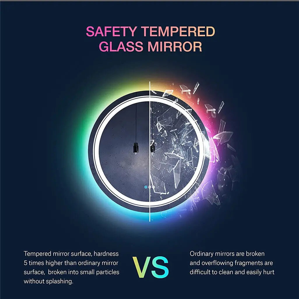 RGB Bathroom Mirror with LED Lights Anti Fog