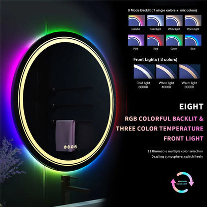 RGB Bathroom Mirror with LED Lights Anti Fog