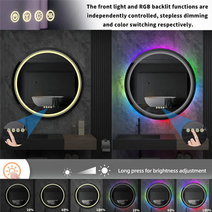RGB Bathroom Mirror with LED Lights Anti Fog