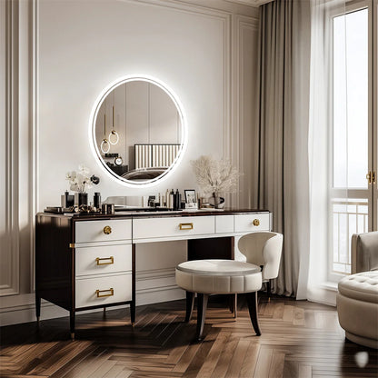 Round Large LED Bathroom Mirror Anti Fog