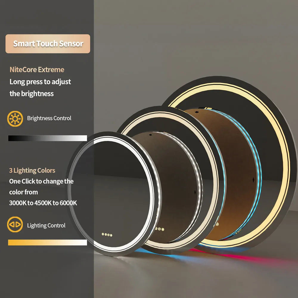 RGB Bathroom Mirror with LED Lights Anti Fog