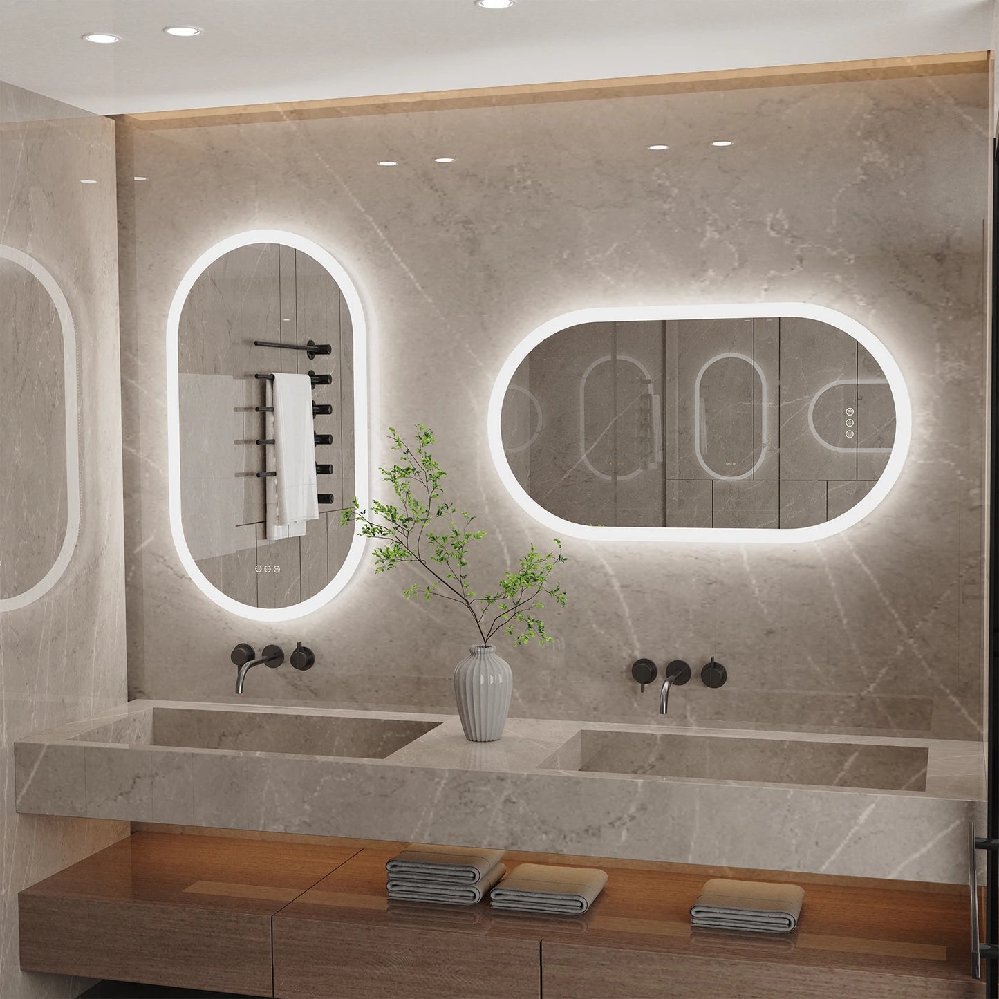 Lighted Bathroom Mirror LED Bedroom Anti Fog