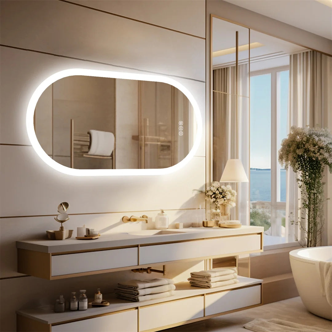 Lighted Bathroom Mirror LED Bedroom Anti Fog