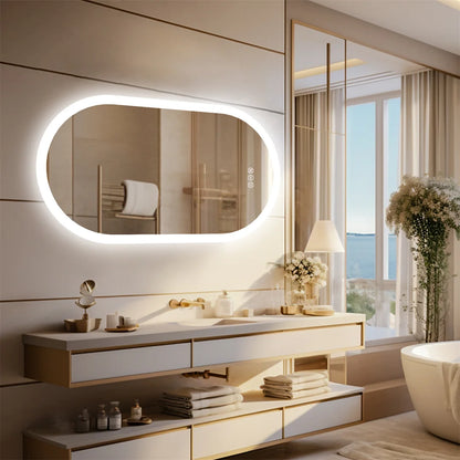 Lighted Bathroom Mirror LED Bedroom Anti Fog