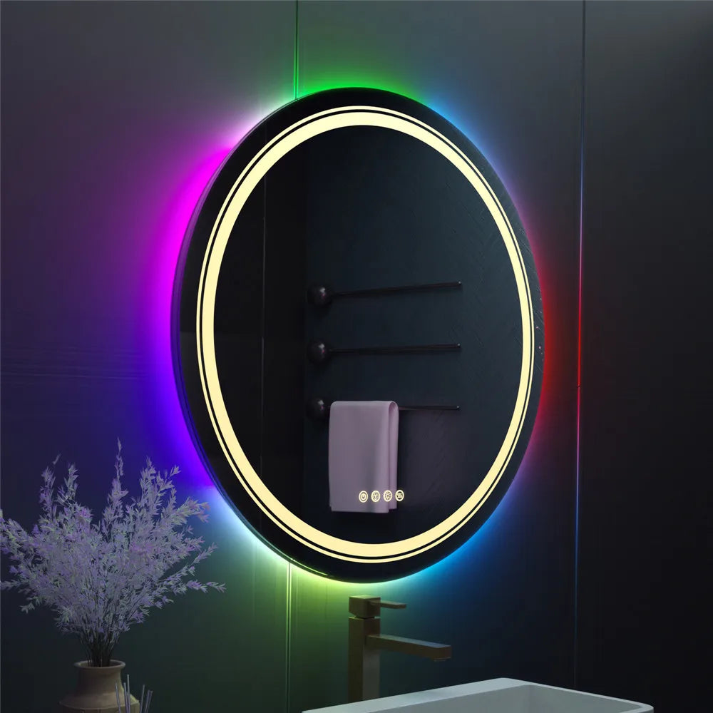 RGB Bathroom Mirror with LED Lights Anti Fog