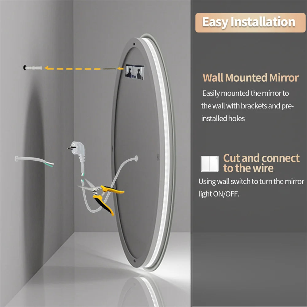 Circle Illuminated Bathroom LED Mirror