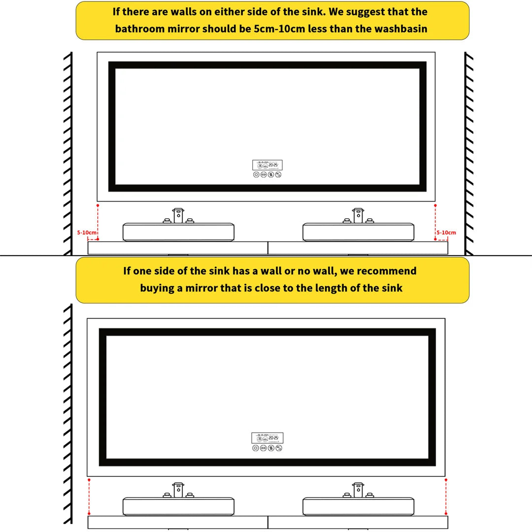 Illuminated Bluetooth Bathroom Mirror Rectangle Anti-fog LED