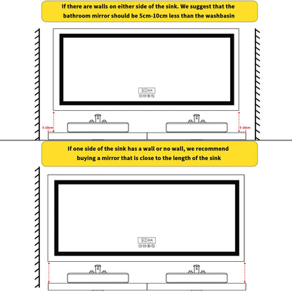 Illuminated Bluetooth Bathroom Mirror Rectangle Anti-fog LED